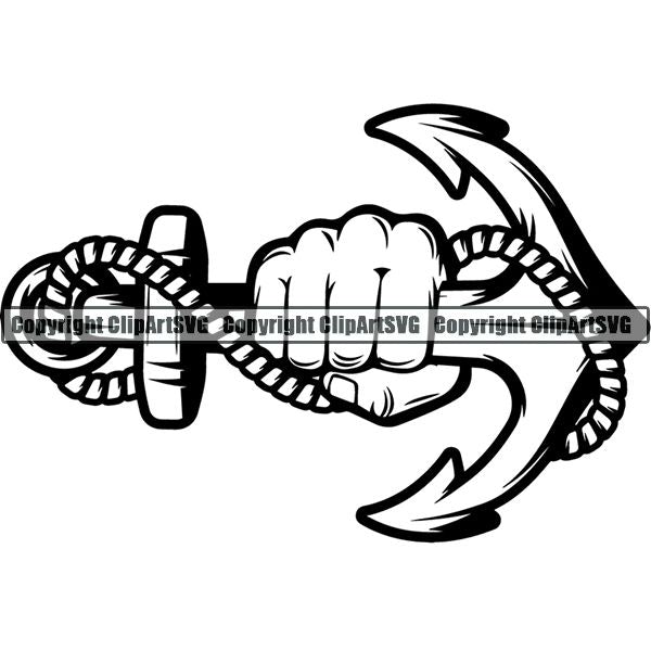 Nautical Sailboat Ship Anchor Sailing Boating Sail Boat Diving Dive Diver ClipArt SVG