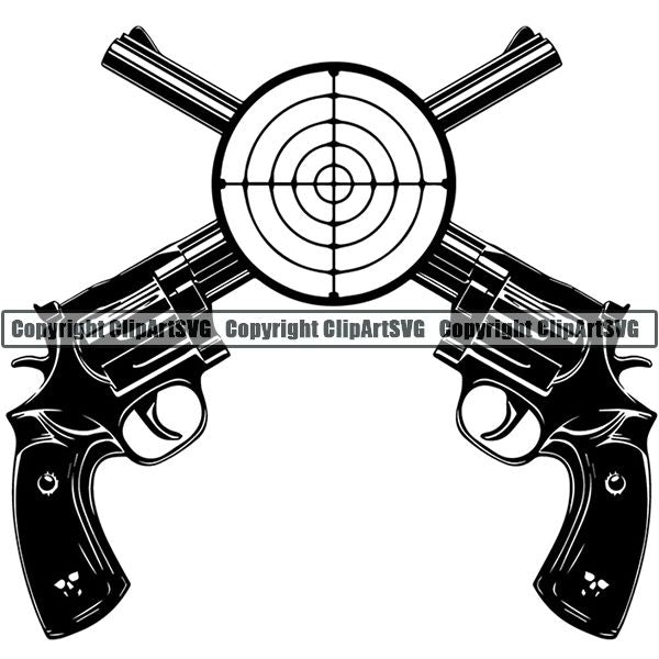 Military Weapon Gun Logo ClipArt SVG