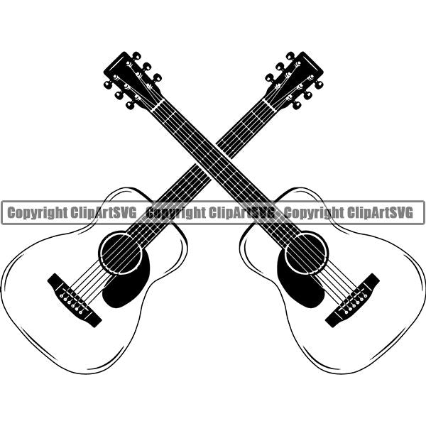 Music Musical Instrument Guitar Acoustic 6mm4d dfghdf ClipArt SVG