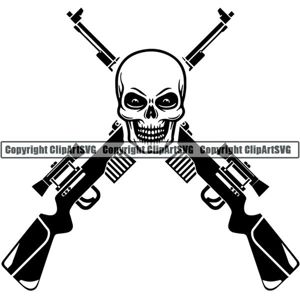 Military Weapon Gun Logo ClipArt SVG
