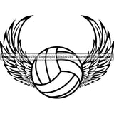 Sports Game Volleyball Logo ClipArt SVG