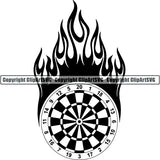 Sports Game Darts Fire ClipArt SVG