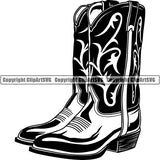 Occupation Cowboy Boots ClipArt SVG