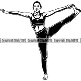 Gym Sports Bodybuilding Fitness Muscle Yoga Stretching ClipArt SVG