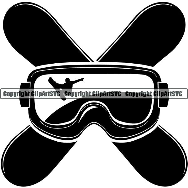 Sports Snowboarding Snowboard Skiing Ski Logo ClipArt SVG