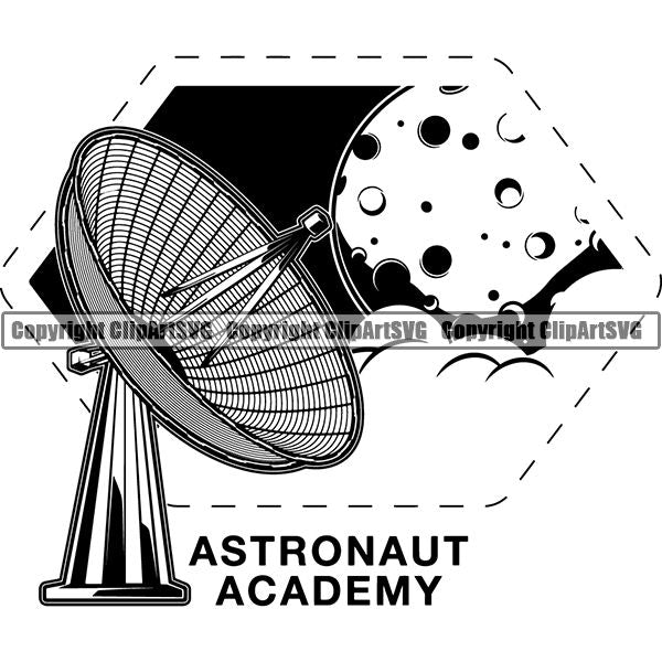 Astronaut Outer Space Shuttle Sci-Fi Science Fiction Logo ClipArt SVG