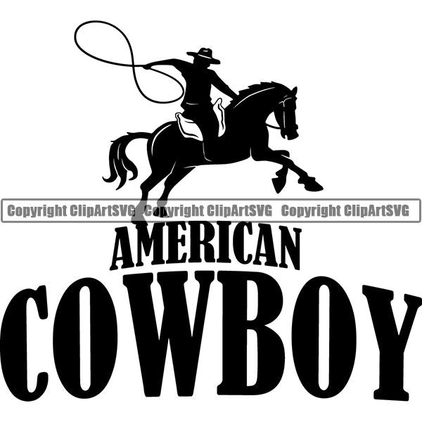 Occupation Cowboy Logo ClipArt SVG