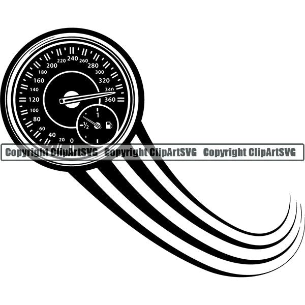 Sports Car Racing Guage Motion ClipArt SVG