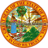 State Flag Seal Florida ClipArt SVG
