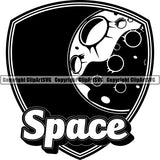 Astronaut Outer Space Shuttle Sci-Fi Science Fiction Logo ClipArt SVG