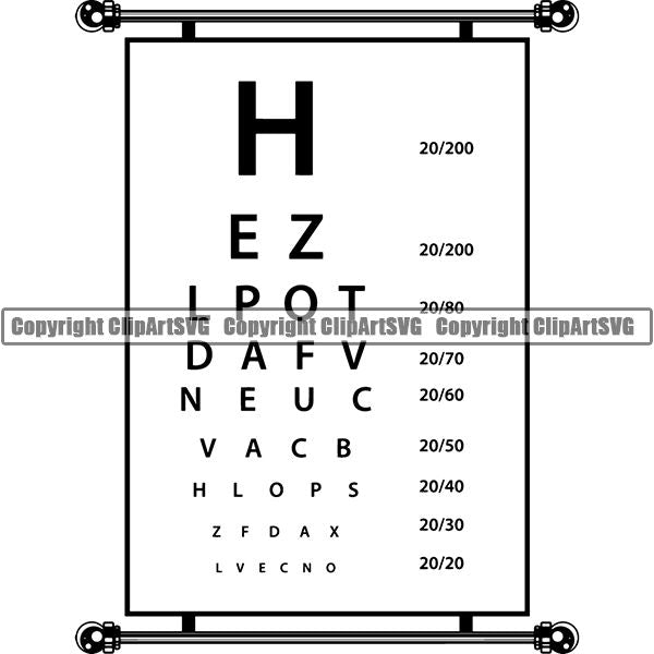 Medical Doctor Nurse Hospital Eye Chart ClipArt SVG