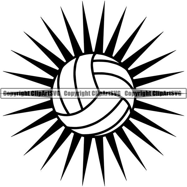 Sports Game Volleyball Logo ClipArt SVG