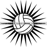 Sports Game Volleyball Logo ClipArt SVG