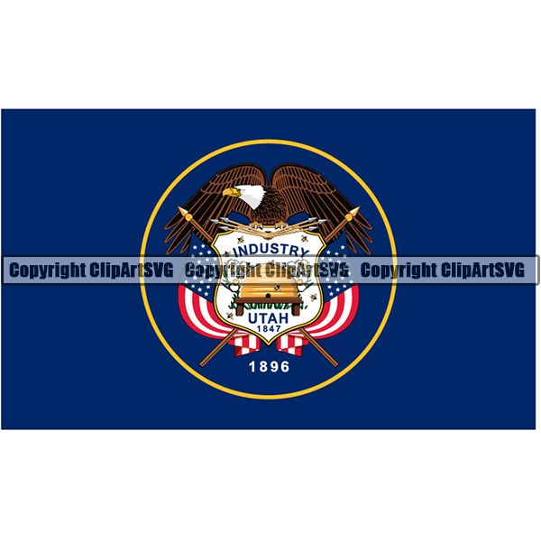 State Flag Square Utah ClipArt SVG