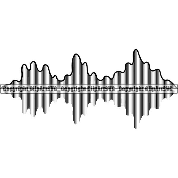 Disc Jockey DJ Turntable Audio Vinyl Record Player Sound Wave ClipArt SVG