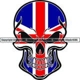 Country Flag Skull United Kingdom ClipArt SVG