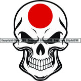 Country Flag Skull Japan ClipArt SVG