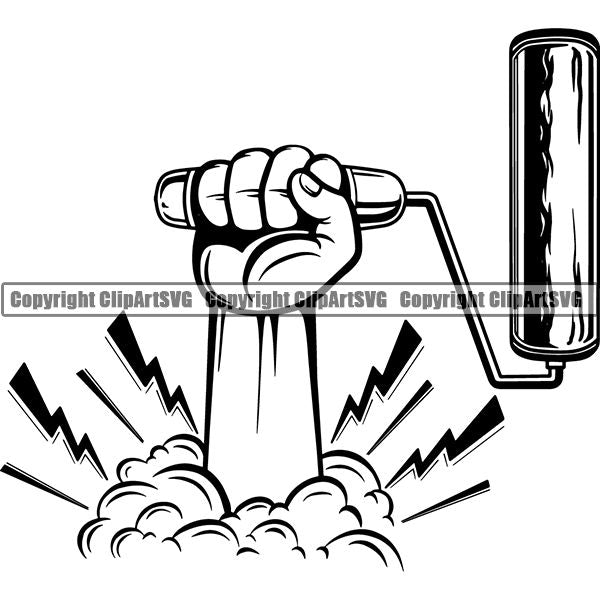 Painting Service Painter Paint Paint Roller ClipArt SVG