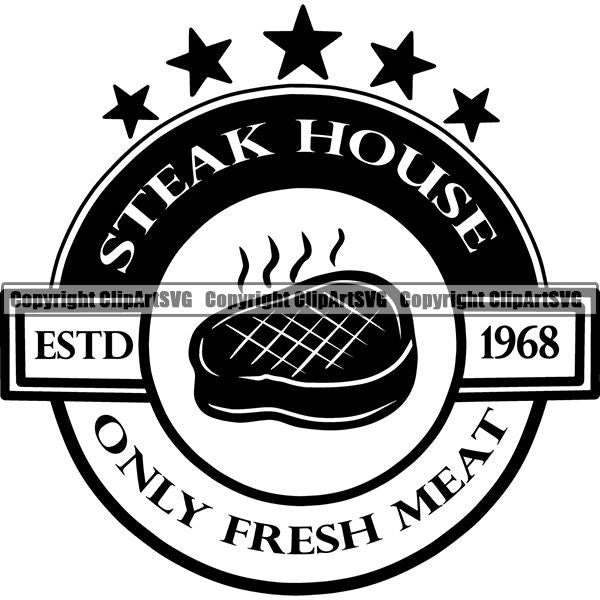 Cooking BBQ Bar-B-Que Barbque Chef Cook Butcher Logo ClipArt SVG