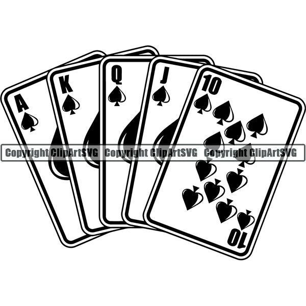 Game Poker Card Royal Flush Arc ClipArt SVG