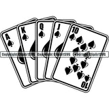 Game Poker Card Royal Flush Arc ClipArt SVG