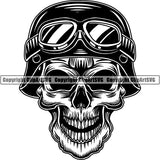 Motorcycle Bike Chopper Helmet Skull ClipArt SVG