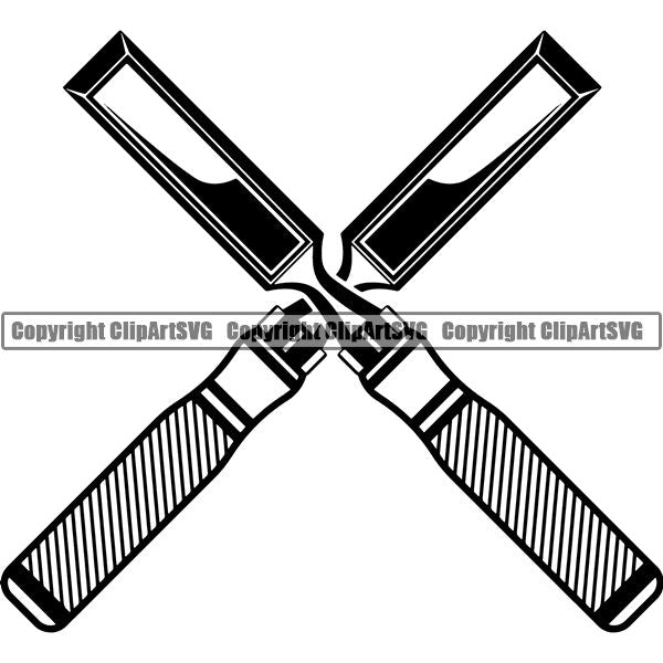 Construction Woodworking Carpenter Lumberjack Chisel ClipArt SVG