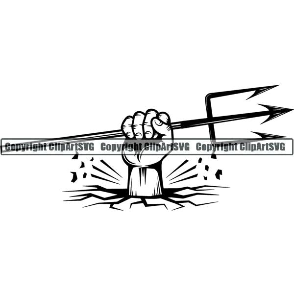 Diving Dive Diver Speargun Gaff Nautical Boat Boating Sail Fish Fishing ClipArt SVG