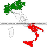 Country Flag Map Italy ClipArt SVG