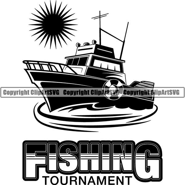 Sports Game Hunting Fishing Hunt Fish Logo ClipArt SVG