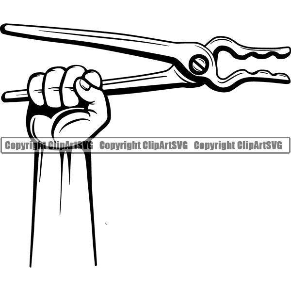Welding Weld Welder Forge Metal Blacksmith Pliers ClipArt SVG