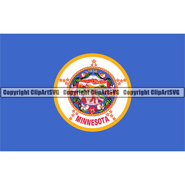 State Flag Square Minnesota ClipArt SVG