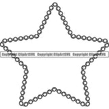 Military Weapon Soldier Dog Tag Chain White Star ClipArt SVG