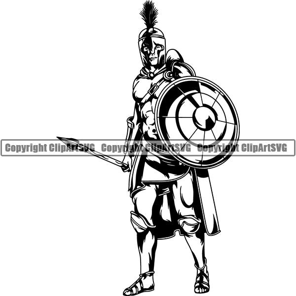 Spartan Warrior Gladiator Mask ClipArt SVG