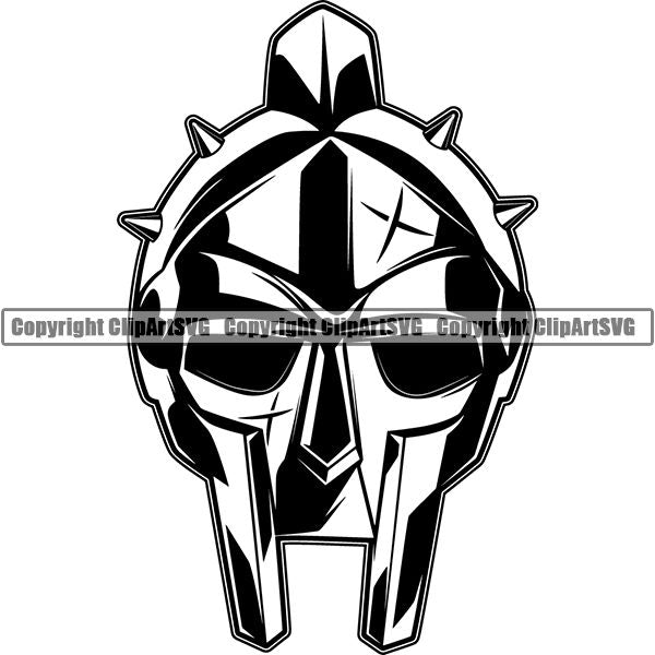 Spartan Warrior Gladiator Mask ClipArt SVG