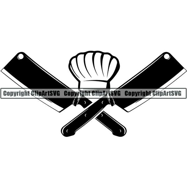 Cooking BBQ Bar-B-Que Barbque Chef Cook Butcher Logo ClipArt SVG