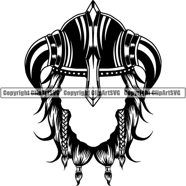 Viking Warrior Helmet ClipArt SVG