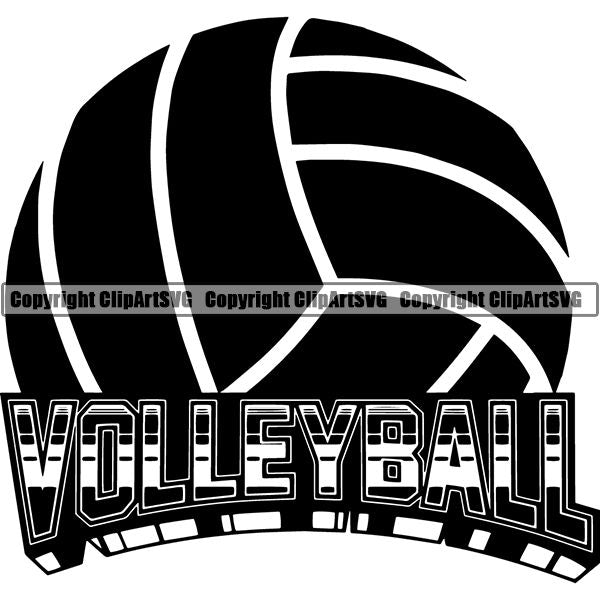 Sports Game Volleyball Logo ClipArt SVG