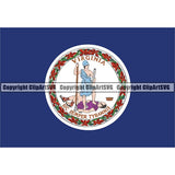 State Flag Square Virginia ClipArt SVG