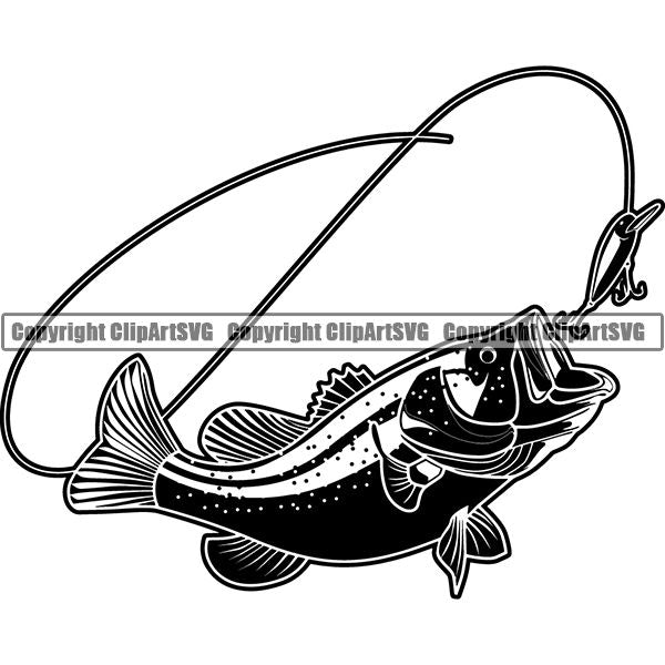 Sports Game Fishing Hunting Fish Hunt ClipArt SVG