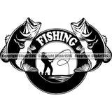 Sports Game Fishing Hunting Fish Hunt Logo ClipArt SVG