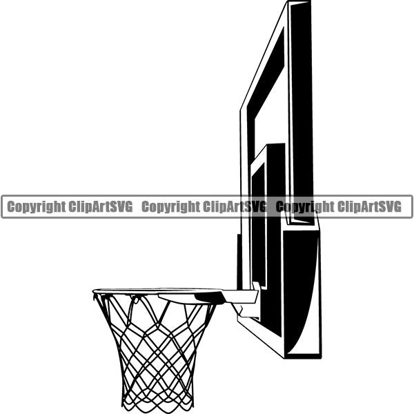 Sports Game Basketball Goal Rim Backboard Net ClipArt SVG