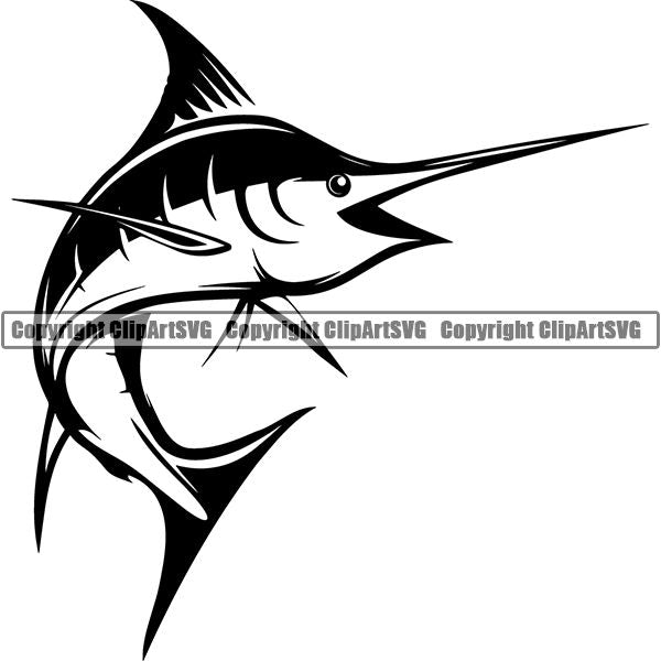 Sports Game Fishing Hunting Fish Hunt Fish Marlin ClipArt SVG