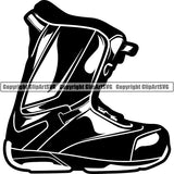 Sports Skiing Ski Snowboarding Snowboard Boot ClipArt SVG