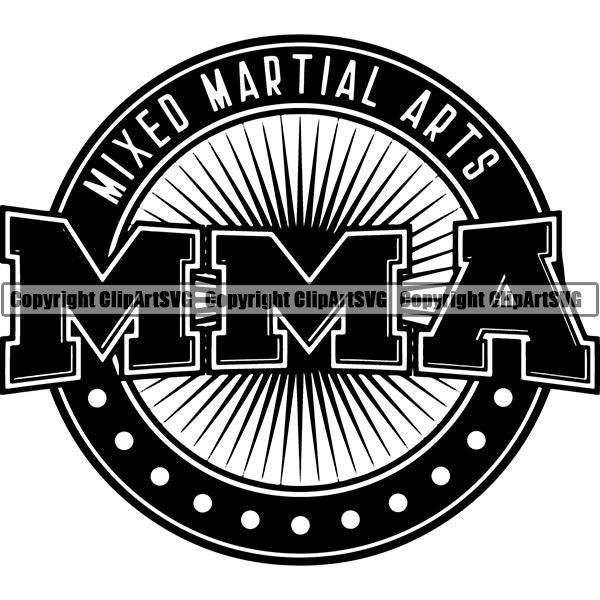 Sports Boxing Boxer MMA Fighter Text ClipArt SVG