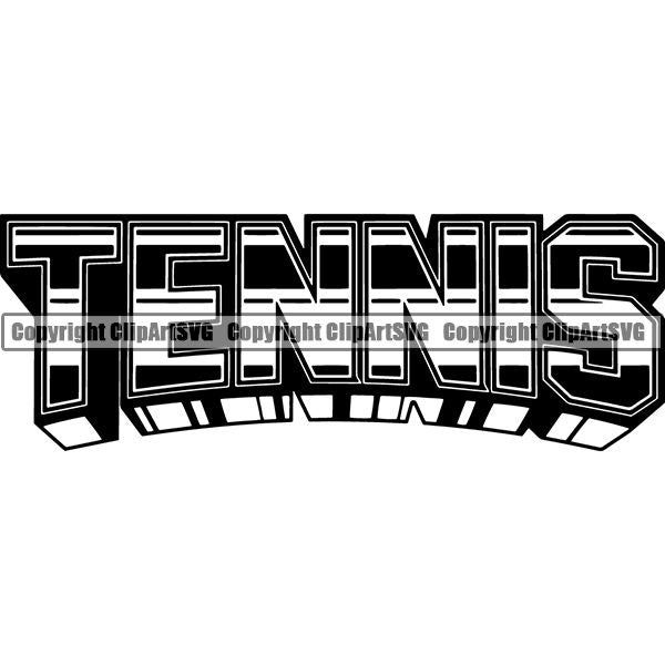 Sports Game Tennis Text ClipArt SVG