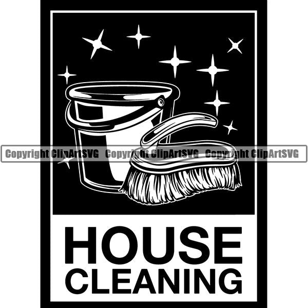 Maid Cleaning Service Housekeeping Housekeeper Logo ClipArt SVG
