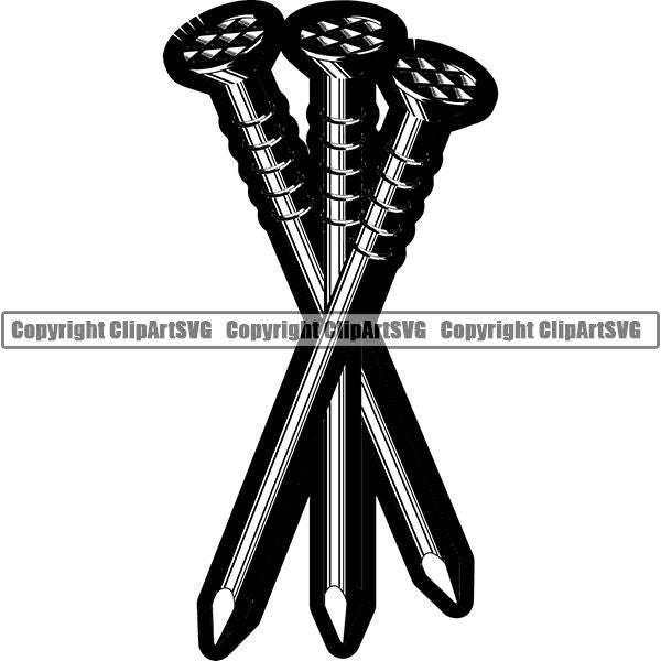 Construction Building Repair Service Nails ClipArt SVG