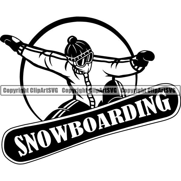 Sports Snowboarding Snowboard Skiing Ski Logo ClipArt SVG