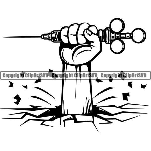 Dentist Dental Service Needle Syringe Shot ClipArt SVG